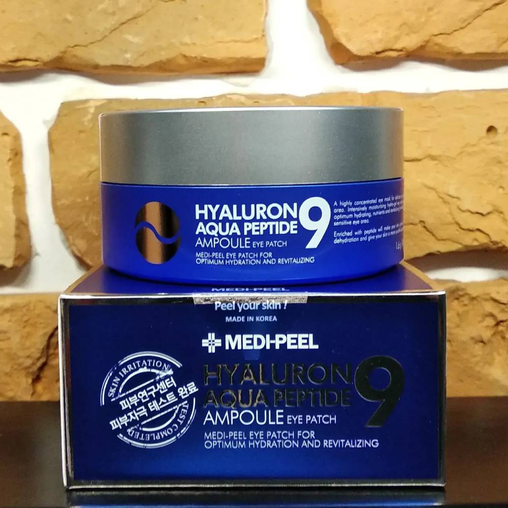 Зволожуючі гідрогелеві патчі під очі з пептидами Medi-Peel Hyaluron Aqua Peptide 9 Ampoule Eye Patch, 60шт - Зображення 4