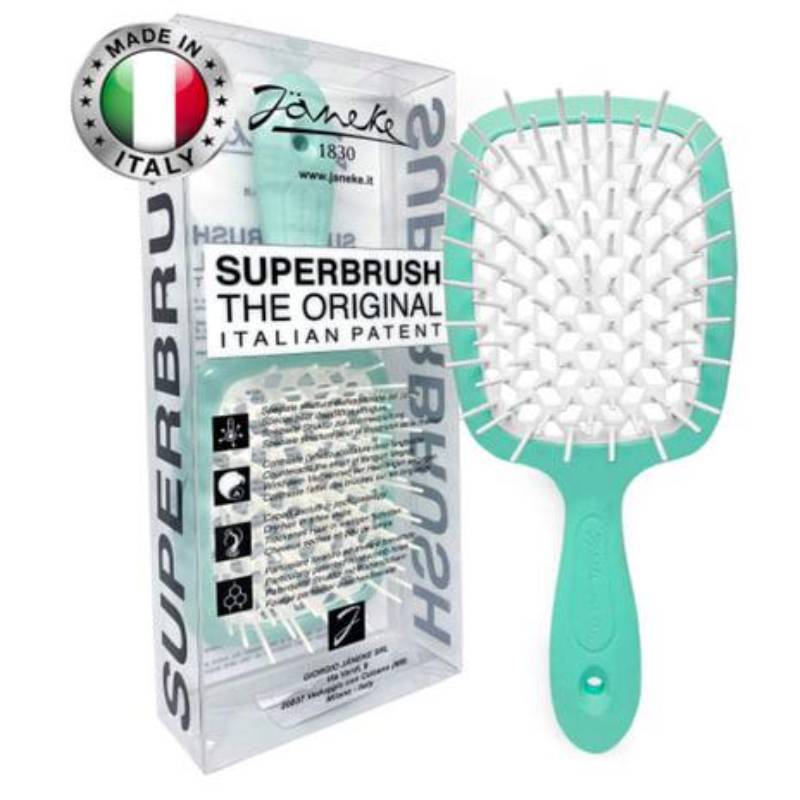 Гребінець для волосся Janeke Superbrush Pastel Blue White