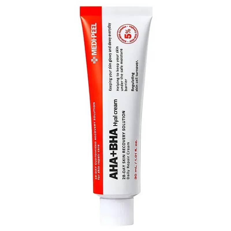 Відновлюючий крем для обличчя з комплексом кислот Medi-Peel AHA BHA 28 Days Hyal Cream, 30мл - Зображення 5