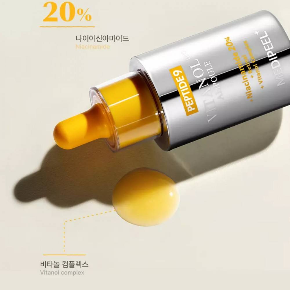 Сироватка для обличчя з пептидами та комплексом вітанолу Medi-Peel Peptide 9 Vitanol Ampoule Pro, 30мл - Зображення 4