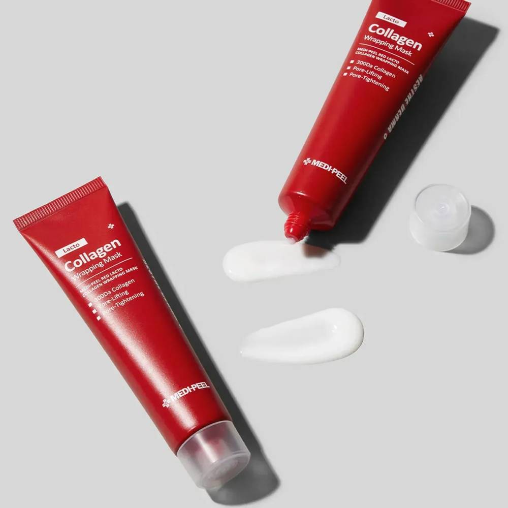 Маска-плівка для звуження пор з колагеном і лактобактеріями Medi-Peel Red Lacto Collagen Wrapping Mask, 70мл - Зображення 3