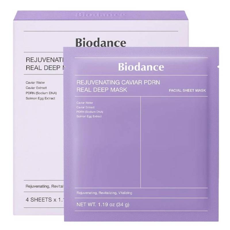 Омолоджуюча гідрогелева маска для обличчя з екстрактом ікри Biodance Rejuvenating Caviar PDRN Real Deep Mask, 4шт - Зображення 4
